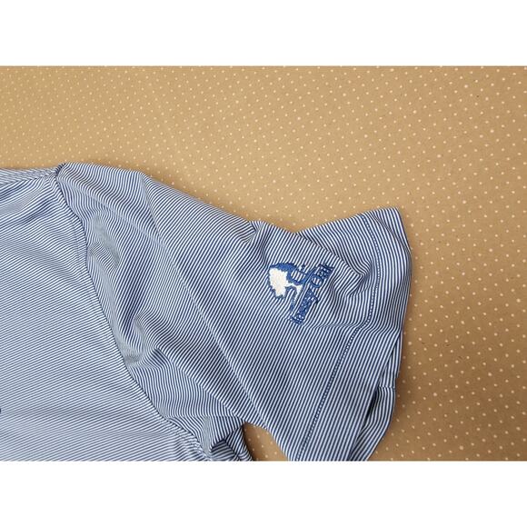 Peter Millar Shirt Mens Large Blue Summer Comfort Polo Golf Short Sleeve Stripe - Picture 9 of 14